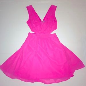 ASOS Hot Pink Cut-out Dress